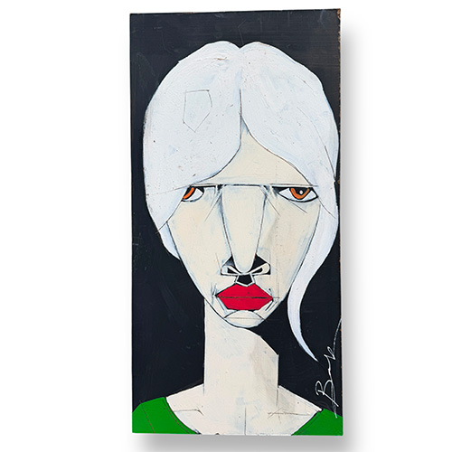Michael Banks 12x24 Acrylic on Board White Hair Lady WP6312